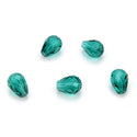 24pcs Adabele Austrian Faceted Teardrop Crystal Beads #5500, Emerald Green, 8mm x 6mm, Hole ID 1mm, SST-824