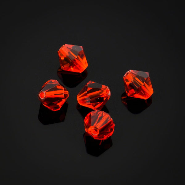 50pcs Adabele Austrian Faceted Bicone Crystal Beads #5301, Light Siam Red, Size Selections: 6mm/8mm/10mm
