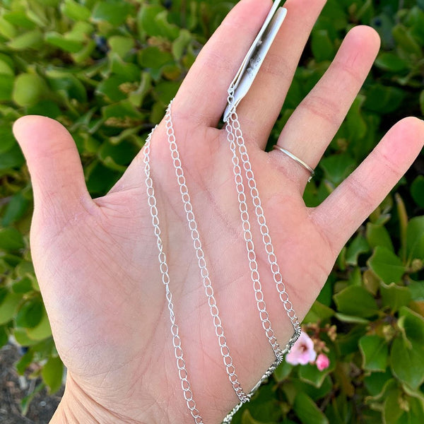 1pc 925 Sterling Silver Twisted Curb Link Cable Chain Necklace, Tarnish Resistant Rhodium Plated, 2.5mm, Length Selections: 18/20/26/28 inch