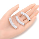 10pcs Adabele Grade A Suncatcher Crystal Rhinestone Pave Polymer Clay Curved Tubes, Clear White, 45mm, Hole ID 4mm, DBT-B1