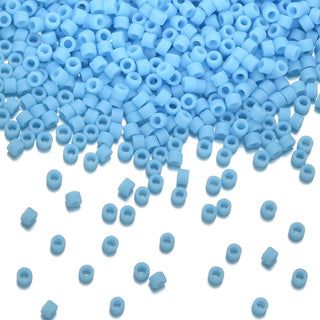 7.5g Miyuki Delica 11/0 Seed Beads, Opaque Matte Turquoise Blue DB755