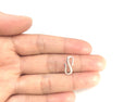 5pcs 925 Sterling Silver S Hooks Clasps, Size Selections: 12mm/15mm