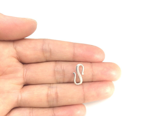5pcs 925 Sterling Silver S Hooks Clasps, Size Selections: 12mm/15mm