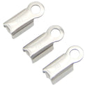 20pcs 925 Sterling Silver Tube Fold Over Cord Ends, Crimp End Caps, Closed Ring, 9mm, SS330-1