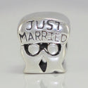 1pc Solid 925 Sterling Silver Husband Wife Oneness Charm Just Married Bead Charm, Compatible with Pandora All Charm Bracelet, EC376