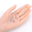 100pcs 304 Surgical Stainless Steel Ball Earring Posts with Open Ring & Earnut Backs (3mm/4mm/5mm)