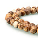 Natural Picture Jasper Gemstone Round Beads, 15 Inch/1 Strand, Size Selections: 4mm/6mm/8mm/10mm