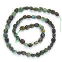 Natural African Turquoise Gemstone Oval Tumbled Pebble Beads, Irregular, 6mm to 8mm, Hole ID 1mm, 15 Inch/1 Strand, GZ11-82