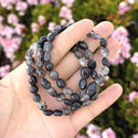 1 Strand Stretch Natural Grade A Black Quartz Rutilated Free Form Gemstone Bracelet, 7-10mm Beads, Length Selections: 7 inch/7.5 inch