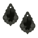 20pcs Creative Club Faceted Crystal Glass Baroque Chandelier Pendant Drops, Jet Black, 22x13mm Large, Hole ID 1mm, CCF-23