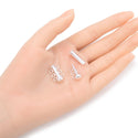 1pc 925 Sterling Silver 3 Strands Multi-Strand Slide Lock Tube Clasp Set, 20.5mm Long, SS116