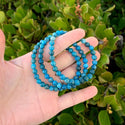 1 Strand Stretch Natural Blue Apatite Beaded Gemstone Bracelet, 6mm Beads, Length Selections: 7 inch/7.5 inch/8 inch