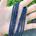 Natural Dark Indigo Quartz Gemstone Faceted Rondelle Beads, 3x2mm/Small Tiny, Hole ID 0.8mm, 13 Inch/1 Strand, GH2R-9