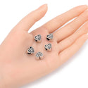 20pcs Love Heart Large Hole Beads, Hole ID 4.5mm, Antique Silver, Zinc Alloy Metal, MEC-B5