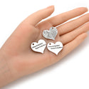 20pcs Always On My Mind Heart Charms, 25mm Large One Sided Heart Drop Pendants, Antique Silver, MC-D30