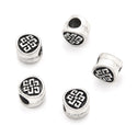 20pcs Ancient Celtic Knot Symbol of Protection Large Hole Beads, Hole ID 4.5mm, Antique Silver, Zinc Alloy Metal, MEC-D9