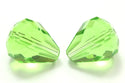 24pcs Adabele Austrian Faceted Teardrop Crystal Beads #5500, Peridot Green, 10mm x 8mm, Hole ID 1.1mm, SST-1016