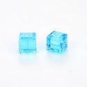 24pcs Adabele Austrian Faceted Cube Crystal Beads #5601, Aquamarine Blue, Size Selections: 4mm/6mm/8mm