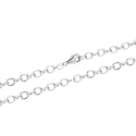 1pc 925 Sterling Silver Rolo Link Cable Chain Necklace, Tarnish Resistant Rhodium Plated, 4.2mm, Large Strong, Length Selections: 18/20/26/28 inch
