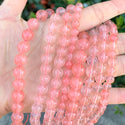 Synthetic Red Cherry Quartz Gemstone Round Beads, 1 Strand/15 Inch, Size Selections: 4mm/6mm/8mm/10mm
