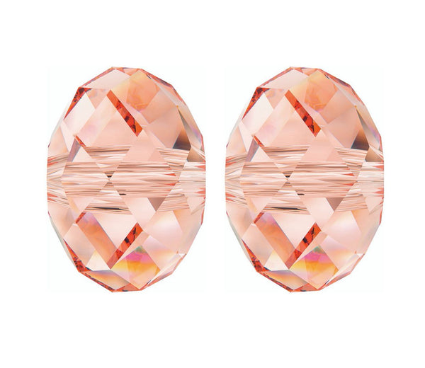 24pcs Adabele Austrian Faceted Rondelle Crystal Beads #5040, Light Peach, Size Selections: 6x4mm, 8x6mm, 10x8mm