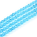 200pcs Creative Club Faceted Bicone Crystal Glass Beads, Aquamarine Blue, 8mm (0.31 Inch), Hole ID 1.1mm, CCB810