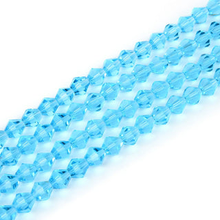 200pcs Creative Club Faceted Bicone Crystal Glass Beads, Aquamarine Blue, 8mm (0.31 Inch), Hole ID 1.1mm, CCB810
