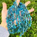 Natural Blue Apatite Gemstone Chip Beads, Free Form, 5mm-8mm, Hole ID 1mm, 1 Strand/31 Inch, GZ1-26