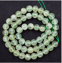 Natural Green Prehnite Gemstone Round Beads, 15 Inch/1 Strand, Size Selections: 4mm/6mm/8mm/10mm