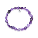 1 Strand Stretch Natural Grade A Purple Amethyst Free Form Gemstone Bracelet, 7-10mm Beads, Length Selections: 7 inch/7.5 inch