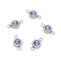 10pcs Grade A June Alexandrite Birthstone Links, Stainless Steel, Tarnish Resistant, 6mm, CCP34-6