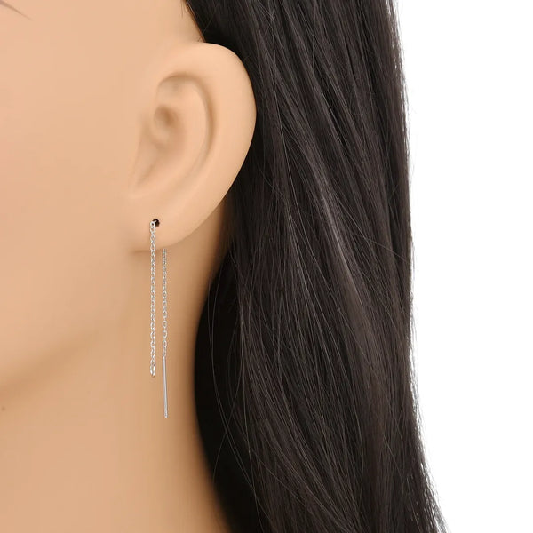 10pcs 316 Grade Surgical Stainless Steel Threader Earring Chains with Open Ring (2 Inch/3 Inch/ 4 Inch)