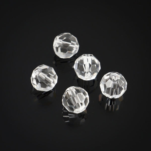 50pcs Adabele Austrian Faceted Round Crystal Beads #5000, Crystal Clear, Size Selections: 4mm/6mm/8mm/10mm