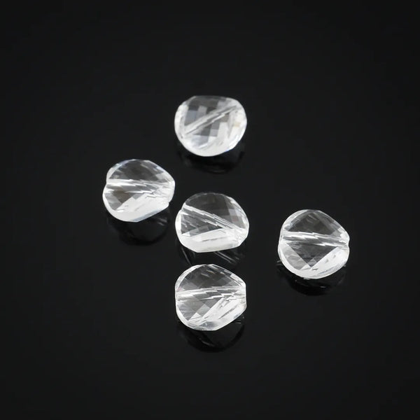 25pcs Adabele Austrian Faceted Flat Round Twist Coin Crystal Beads #5621, Crystal Clear, 8mm, Hole ID 1mm, SSW801