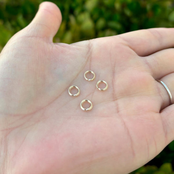 10pcs Real 1/20 14K Gold Filled Split Jump Rings, Size Selections: 5.2mm/6.2mm