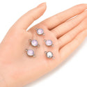 10pcs Grade A October Pink Opal Birthstone Links, Stainless Steel, Tarnish Resistant, 10mm, CCP36-10