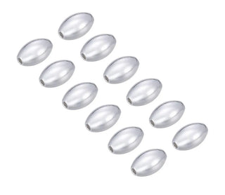 20pcs 925 Sterling Silver Oval Rice Spacer Beads, Size Selections: 5.5x3mm, 7x4mm, 8x6mm