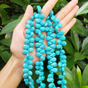 15 Inch Natural Turquoise Blue Howlite Gemstone Teardrop Briolette Drop Beads, Top Drilled, 14x10mm, Hole ID 1mm, GR-T1