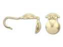 100pcs Clamshell Calotte Bead Tips, 9mm Crimp End Caps, 18K Yellow Gold Plated Brass, Open Hook, 4mm Cup, CF82-2