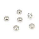 50pcs Large Hole Rondelle Ring Beads, 18k White Gold Plated Brass Metal, 9mm, Hole ID 5mm, CF107-P