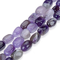 Natural Purple Amethyst Crystal Gemstone Tumbled Nugget Beads, Irregular, 10mm-13mm, Hole ID 1mm, 1 Strand/15 Inch, GZ4-9