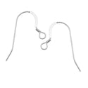 100pcs Flat Fish Earring Hooks Ear Wire, Sterling Silver Plated Brass, 0.7mm/21 Gauge, 18mm Long CF21-1