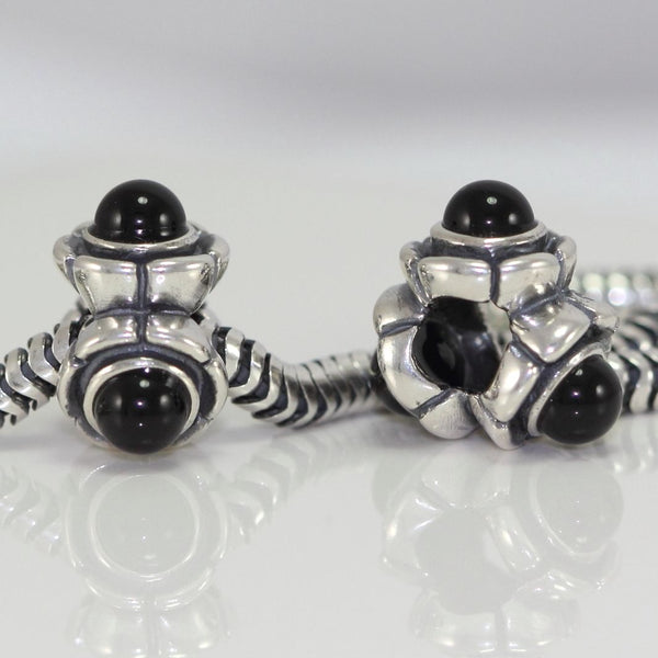 1pc Solid 925 Sterling Silver 3 Crown Bead Charm, Compatible with Pandora All Other Charm Bracelet, EC182