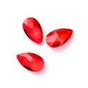 20pcs Creative Club Faceted Crystal Glass Pear Chandelier Pendant Drops, July Light Siam Red Birthstone, 22x13mm Large, Hole ID 1mm, CCE-6