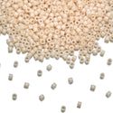 30g Miyuki Delica 11/0 Seed Beads, Opaque Glazed Light Beige Luster DB204