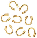 200pcs Wire Guard Thread Protector, 18K Yellow Gold Plated Brass, Hole ID Selections: 0.5mm/1.6mm