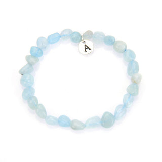 1 Strand Stretch Natural Blue Aquamarine Free Form Gemstone Bracelet, 5-8mm Small Beads, Length Selections: 7 inch/7.5 inch