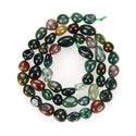 Natural Grade A Indian Agate Gemstone Oval Tumbled Pebble Beads, Irregular, 6mm to 8mm, Hole ID 1mm, 15 Inch/1 Strand, GZ11-53