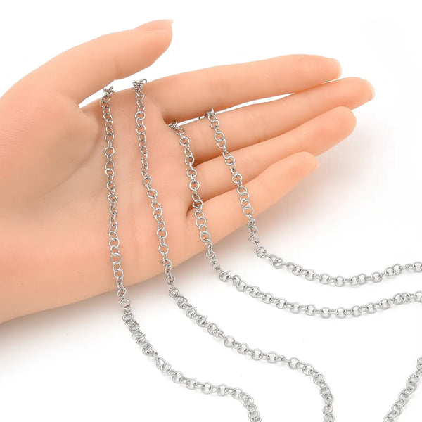 33ft 304 Stainless Steel Round Link Chain – (4mm/5mm)