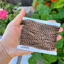 33 Feet Diamond Cut Curb Cuban Chain Link, Raw Copper Uncoated/Unplated, 7.2x5mm, CK10-L2